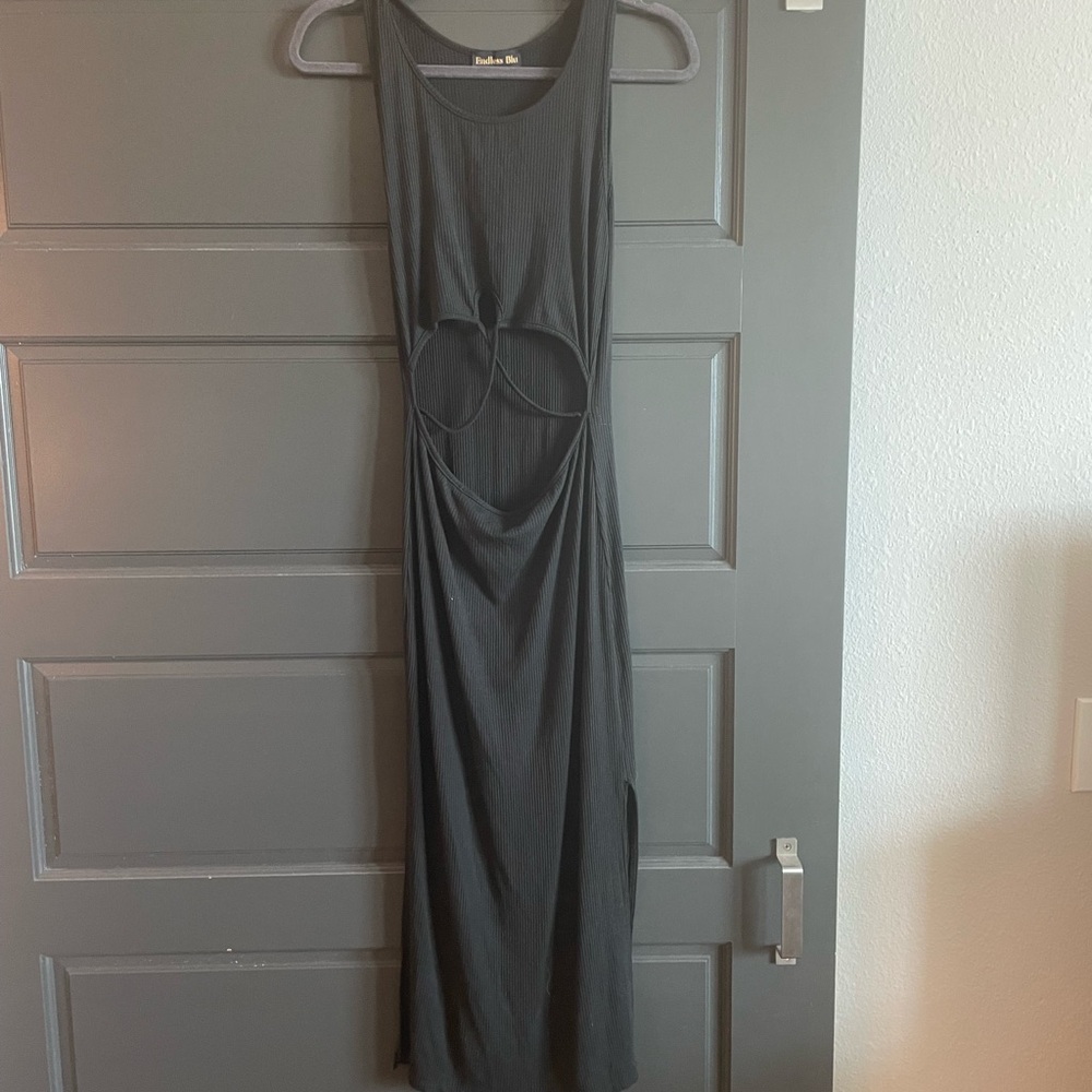 Elegant Black Cut-Out Maxi Dress